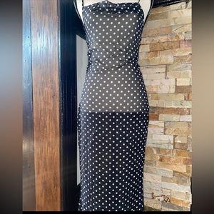 Black and white maxi sheer dress